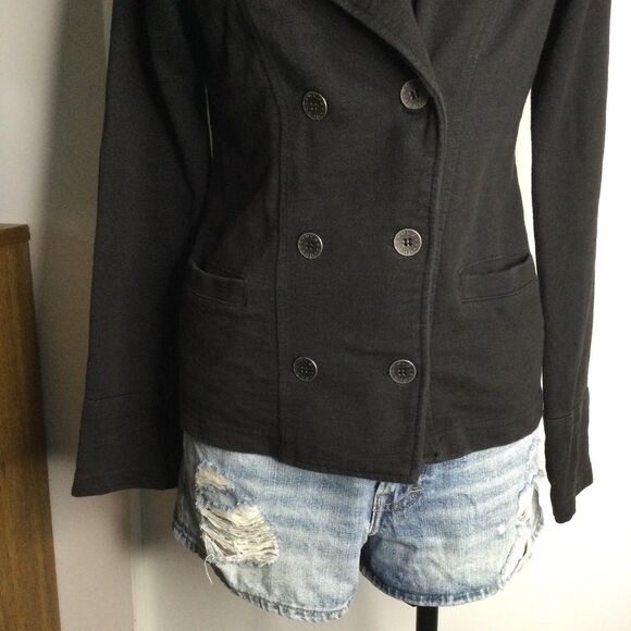 Guess black fleece pea coat sweater - Picture 2 of 3